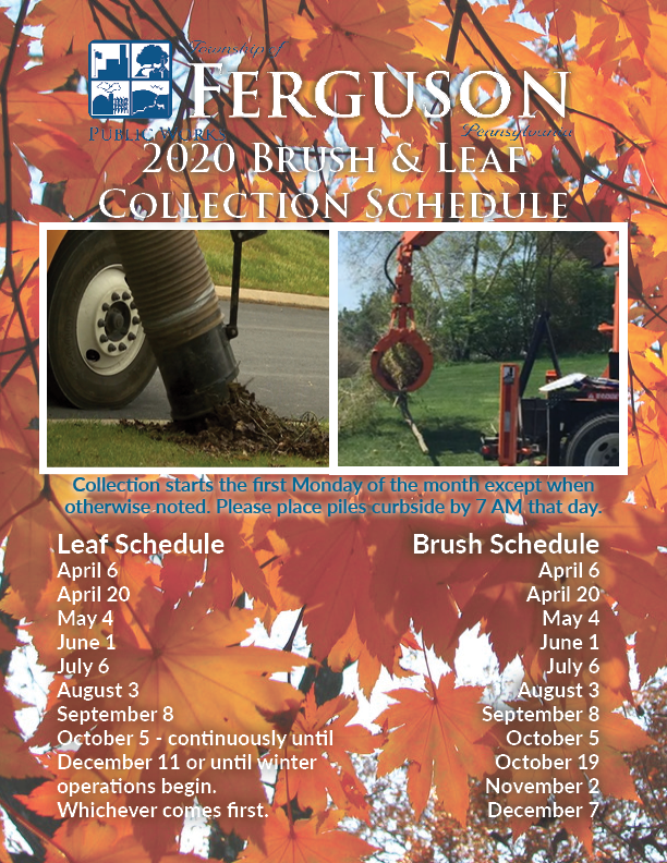 2020 Brush &amp; Leaf Collection Schedule
