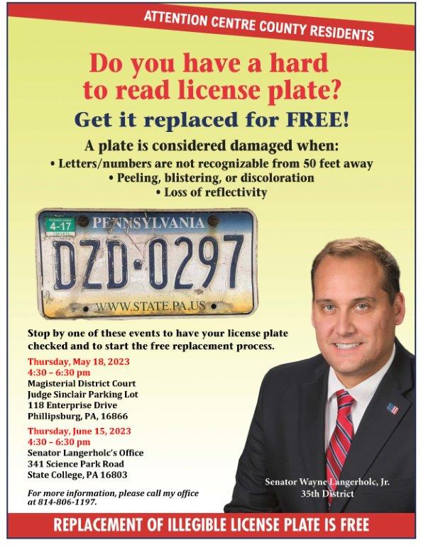 license plate replacement event