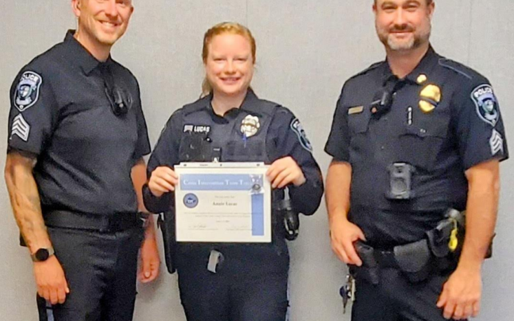 Officers pose for a group photo